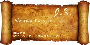 Jónap Korvin névjegykártya
